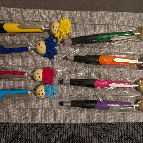 Stylus Tip Ballpoint Pen W Mop Head Screen Cleaner NEW Choose 1 - Picture 3 of 6